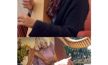 Anita Zimmer speelt harp in ons hospice